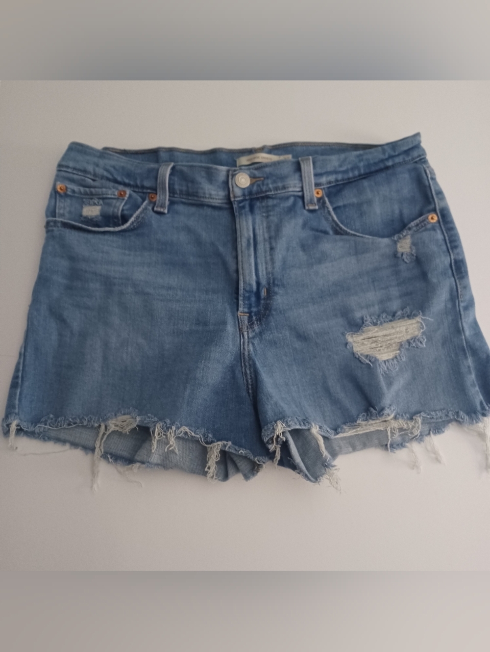 Levi's Shorts High Rise Distressed Raw Sz 12